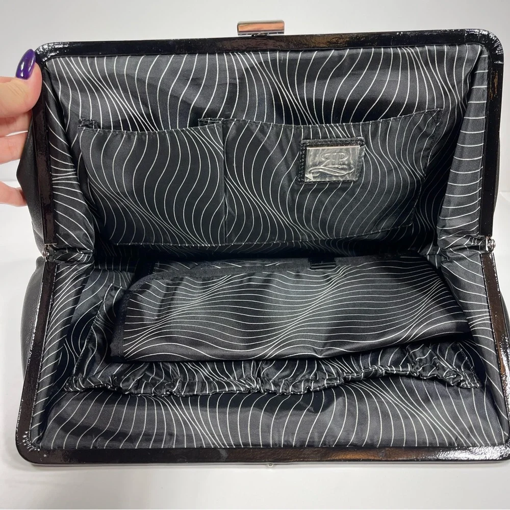 Rosie Pope Maternity Soft Black Leather Diaper Clutch - Picture 8 of 15